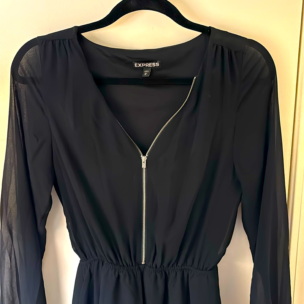 Express Black Long Sleeve Romper Size Xs